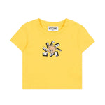 Moschino Kids T-Shirt Giallo con Logo Teddy Bear per Neonati