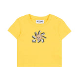 Moschino Kids T-Shirt Giallo con Logo Teddy Bear per Neonati