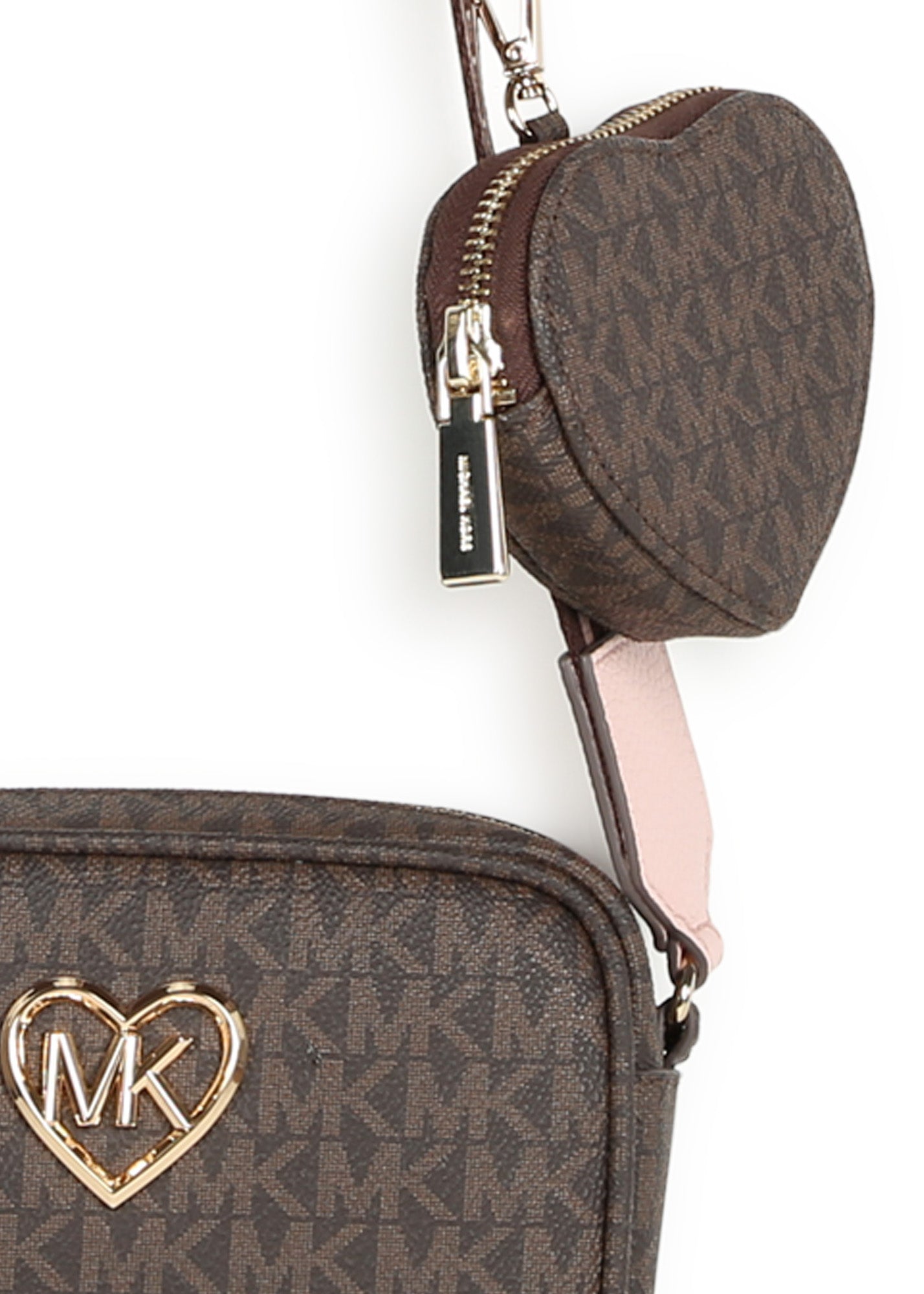 Michael Kors Kids Borsa Marrone con Monogram con Portamonete per Bambine (DETTAGLIO)