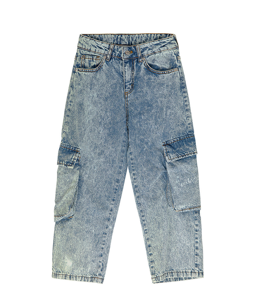 Iceberg Kids Jeans Denim con Tasconi per Bambine