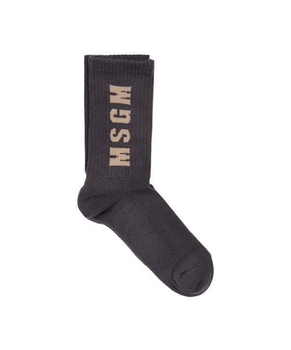 MSGM Kids Calzini Piombo con Logo