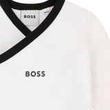 BOSS Kids Set Nascita 4 Pezzi Bianco con Tutina Body Cappellino e Bavaglino per Neonati