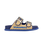 Dsquared2 Kids Sandalo beige/blu con Logo per Bambini