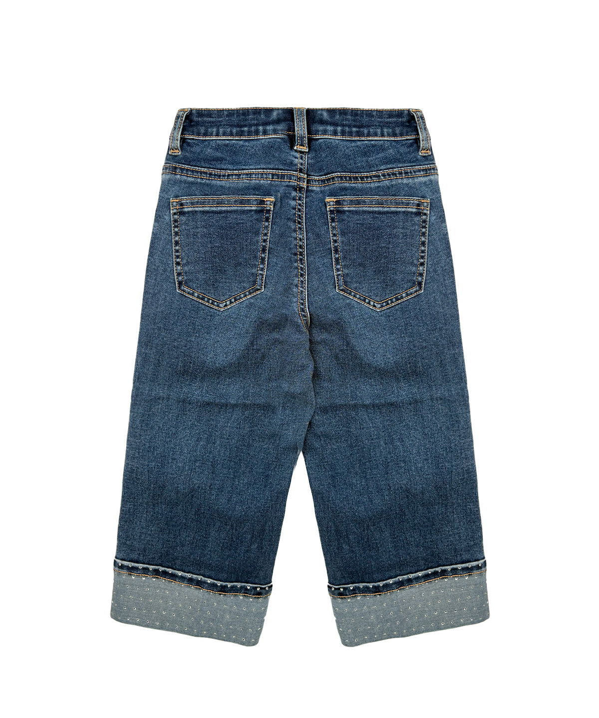 Twinset Kids Denim Jeans Blu con Risvolto per Bambine