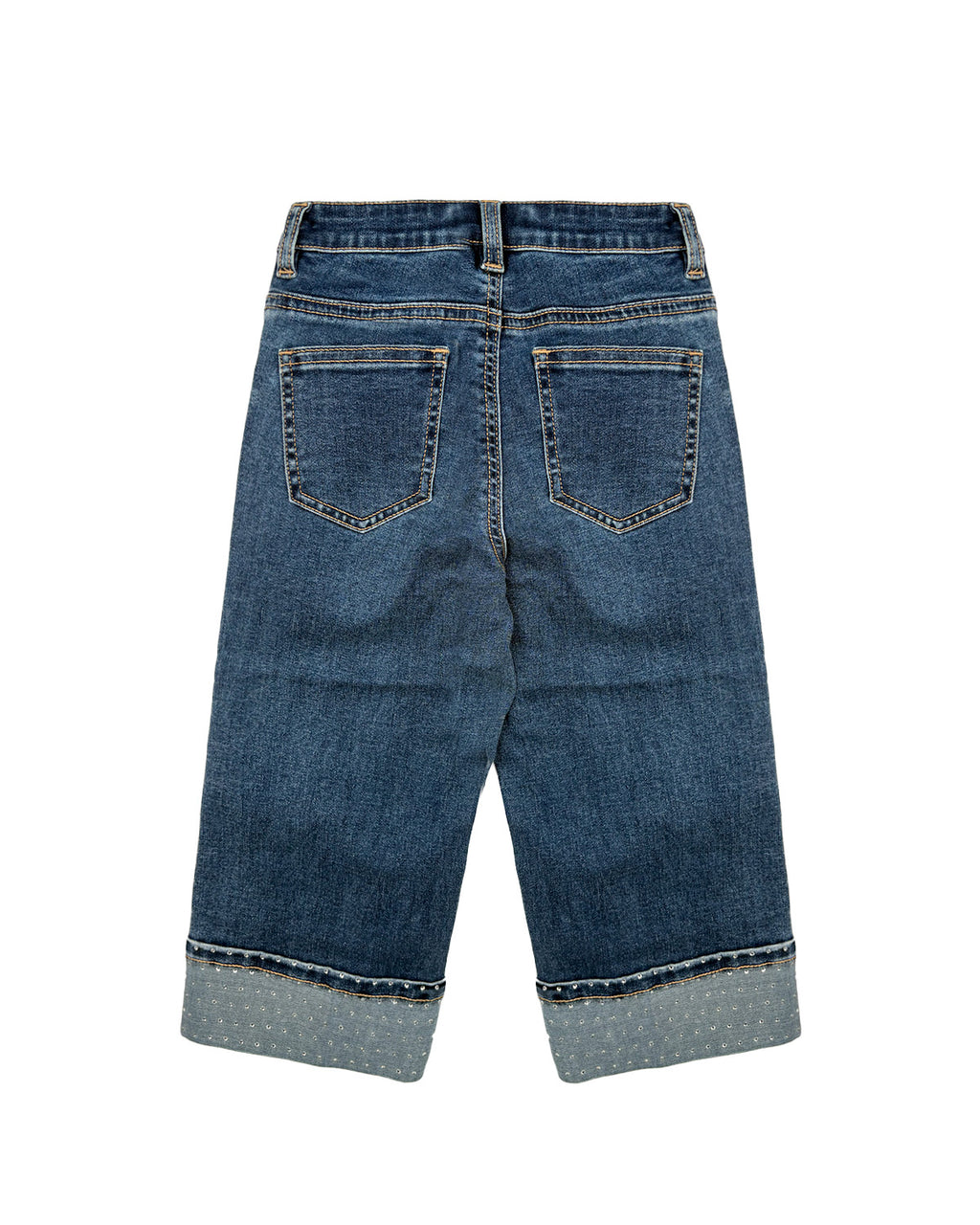 Twinset Kids Denim Jeans Blu con Risvolto per Bambine