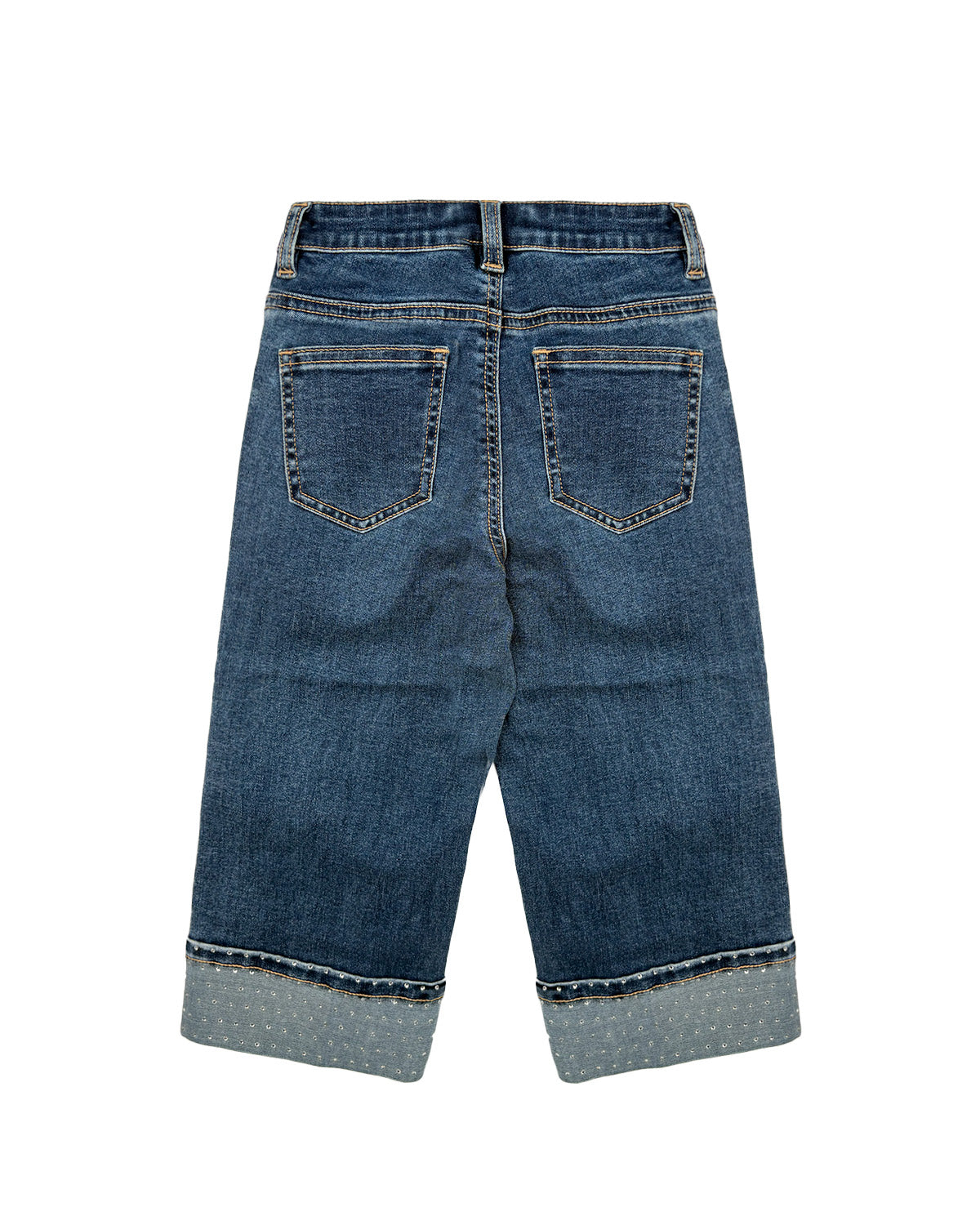 Twinset Kids Denim Jeans Blu con Risvolto per Bambine