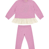 Blumarine Kids Completo Rosa con Stampa Strass per Neonate