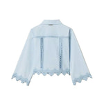 Twinset Kids Camicia Cielo con Inserti in Pizzo per Bambine