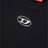 Diesel Kids Black Crewneck Sweatshirt with Oval D Logo
