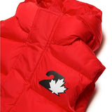 Dsquared2 Kids Red Sleeveless Jacket with Leaf Logo for Children