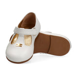 Elisabetta Franchi La Mia Bambina Ballerina Bianco/Oro con Logo per Neonate