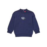Diesel Kids Felpa Girocollo Blu Oval D per Neonate