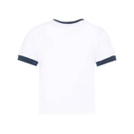 Msgm Kids T-Shirt Bianco e Blu con Stampa per Bambine