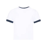 Msgm Kids T-Shirt Bianco e Blu con Stampa per Bambine