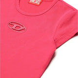 Diesel Kids Fuchsia T-Shirt with Oval D Logo for Girls