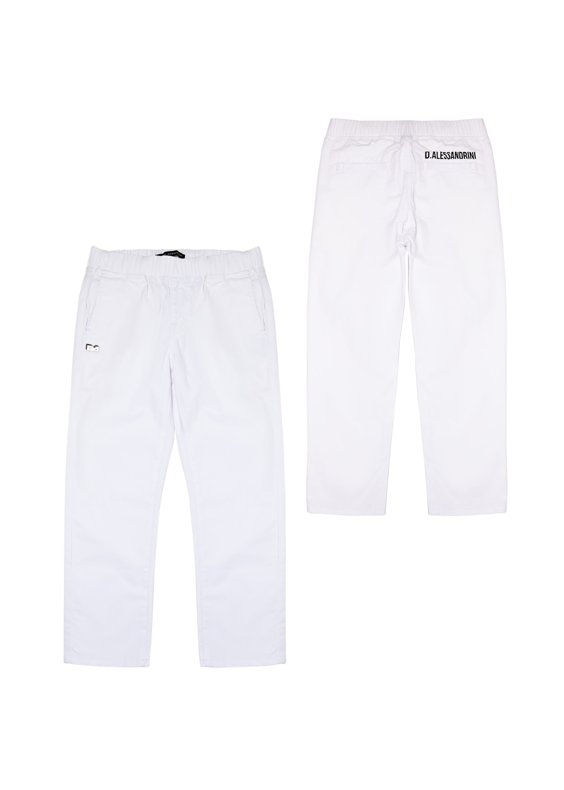 Daniele Alessandrini Pantaloni Classici Bianchi per Bambini