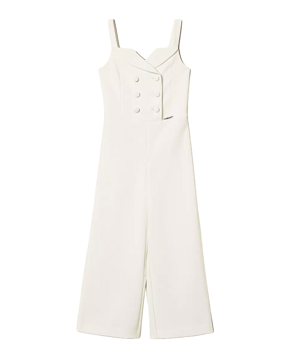 Twinset Kids Tuta Off-White Doppiopetto per Bambine