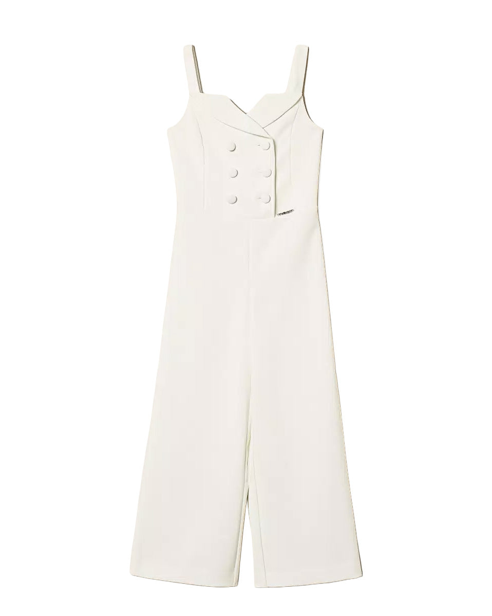Twinset Kids Tuta Off-White Doppiopetto per Bambine