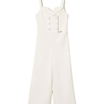 Twinset Kids Tuta Off-White Doppiopetto per Bambine