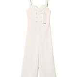 Twinset Kids Tuta Off-White Doppiopetto per Bambine