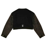 Patrizia Pepe Black Jacket with Rhinestone Application for Girls