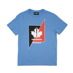 Dsquared2 Kids T-shirt Celeste con Grafica Leaf per Bambini
