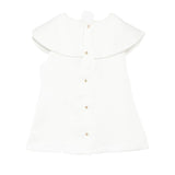 Roberto Cavalli Kids Abito Avorio con RIcami con Colletto Peter Pan per Neonate