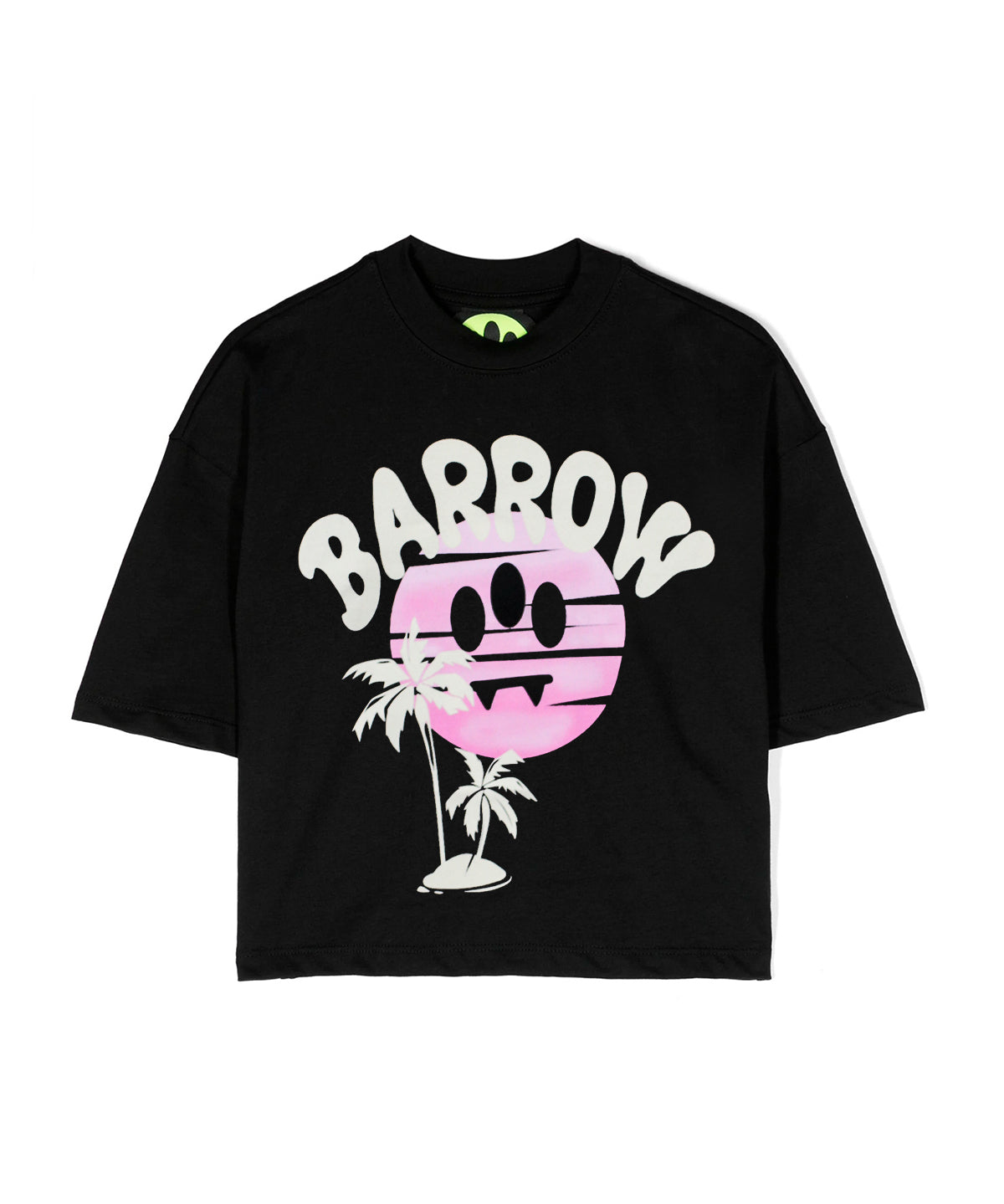 Barrow Kids T-Shirt Nera con Stampa Logo per Bambine(fronte)