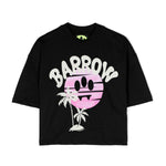 Barrow Kids T-Shirt Nera con Stampa Logo per Bambine(fronte)