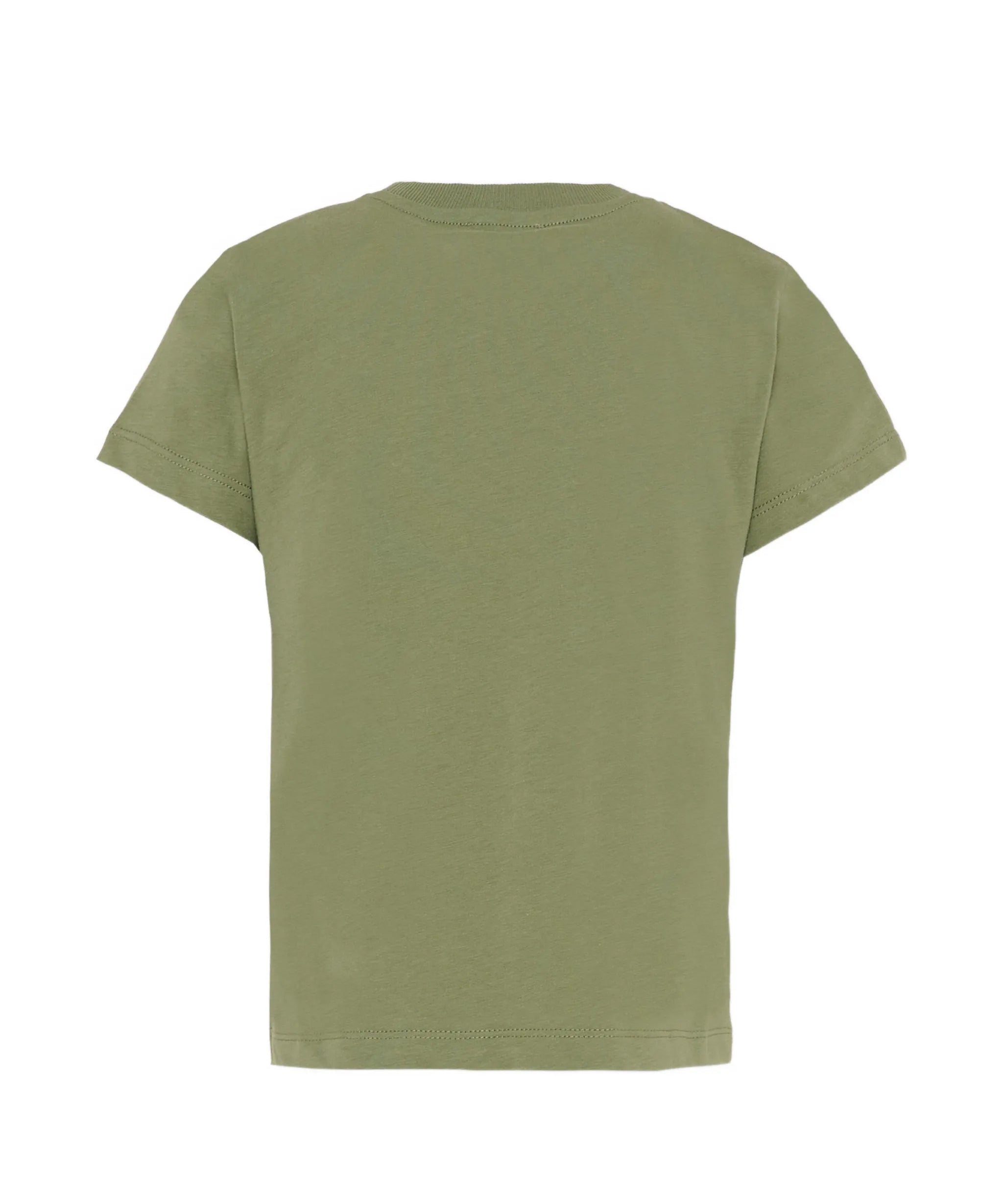 Moschino Kids T-Shirt Verde con Piccolo Logo Teddy Bear per Bambini