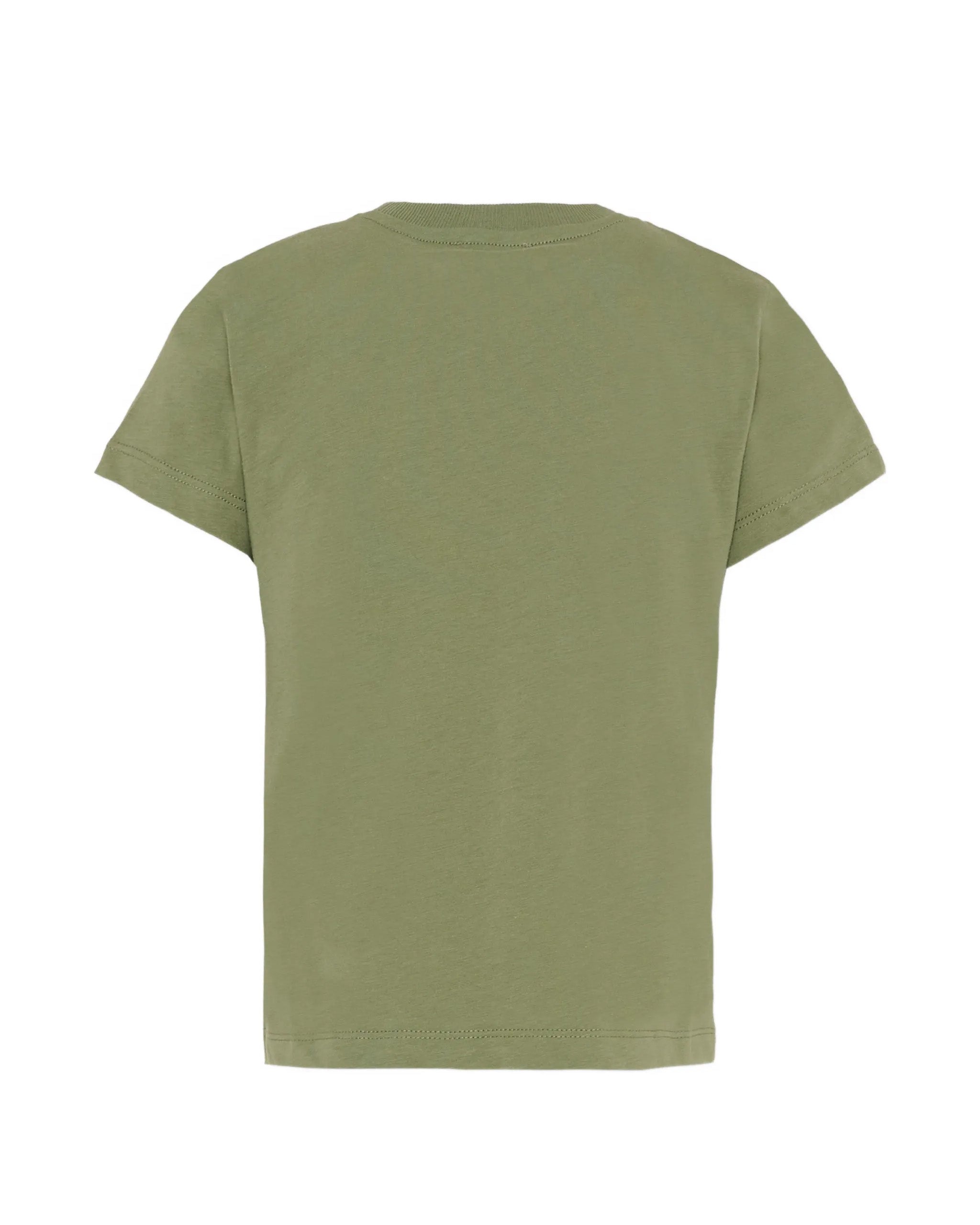 Moschino Kids T-Shirt Verde con Piccolo Logo Teddy Bear per Bambini