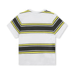 Boss Kids T-Shirt Bianca a Righe per Neonati