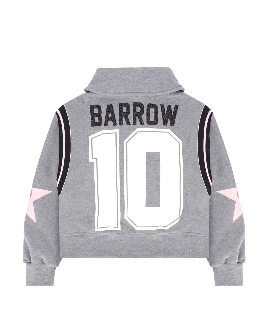 Barrow Kids Felpa Grigia con Zip e Stelle Rosa Sulle Maniche Per Bambine