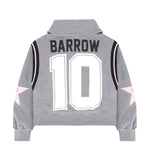 Barrow Kids Felpa Grigia con Zip e Stelle Rosa Sulle Maniche Per Bambine