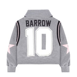 Barrow Kids Felpa Grigia con Zip e Stelle Rosa Sulle Maniche Per Bambine