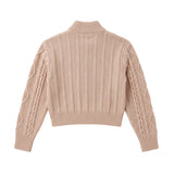Elisabetta Franchi La Mia Bambina Maglioncino Rosa Cipria con Logo a Contrasto per Neonate