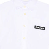 Palm Angels Kids Camicia Bianco con Logo per Bambini