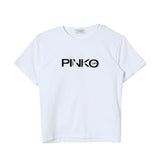 Pinko Kids T-shirt Bianca con Stampa Logo per Bambine