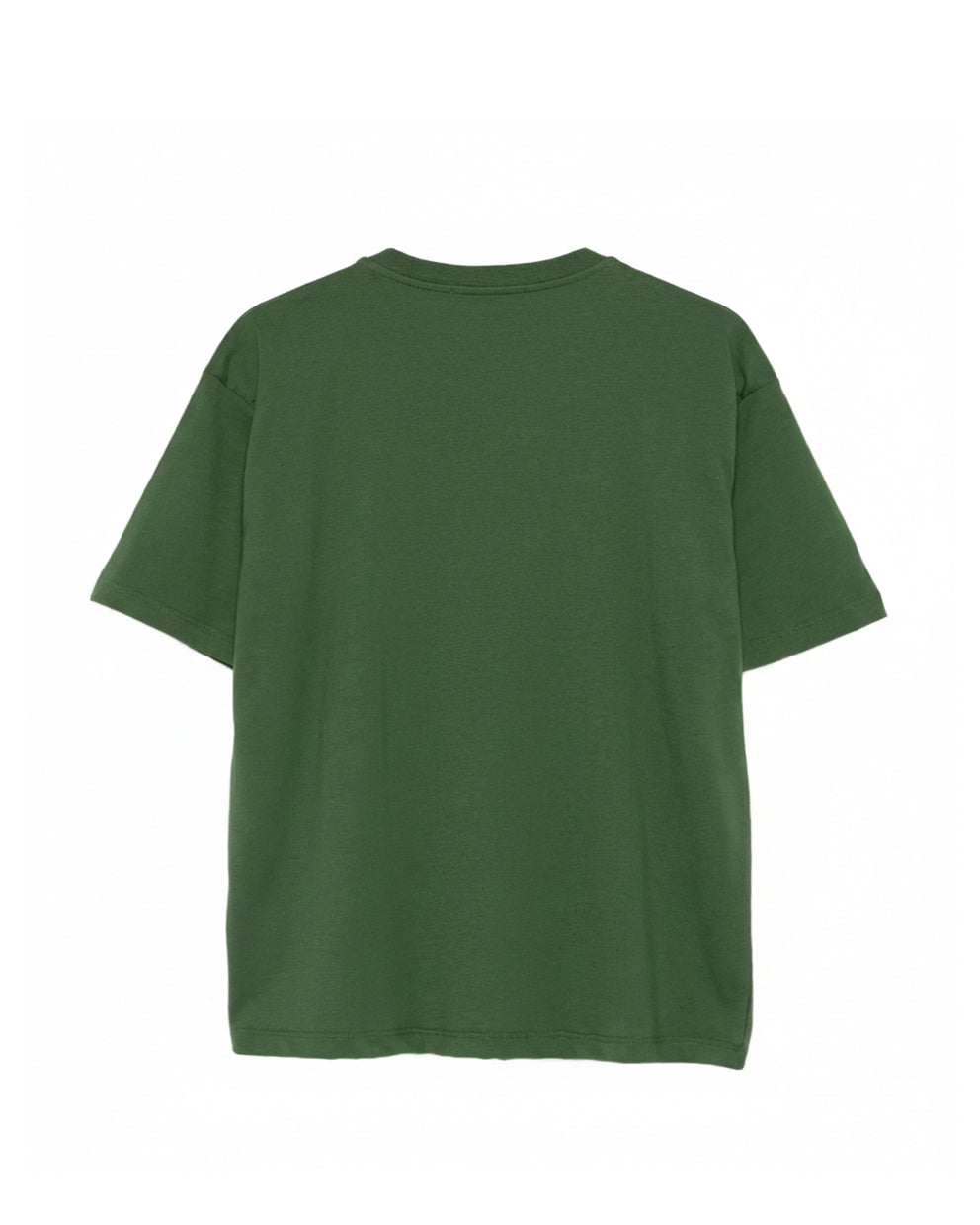 MSGM Kids T-shirt Verde con Stampa Logo a Contrasto per Bambini