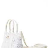Twinset Kids Borsa Bianca a Tracolla Bianca Macramè per Bambine