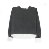 Vicolo Kids T-shirt Grigia Glitter con Dettagli Camicia per Bambine