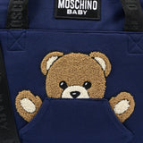 Moschino Kids Borsa Fasciatoio Blu Navy con Teddy e Logo