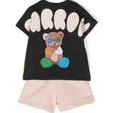 Barrow Kids Completo T-shirt e Short Nero/Beige retro