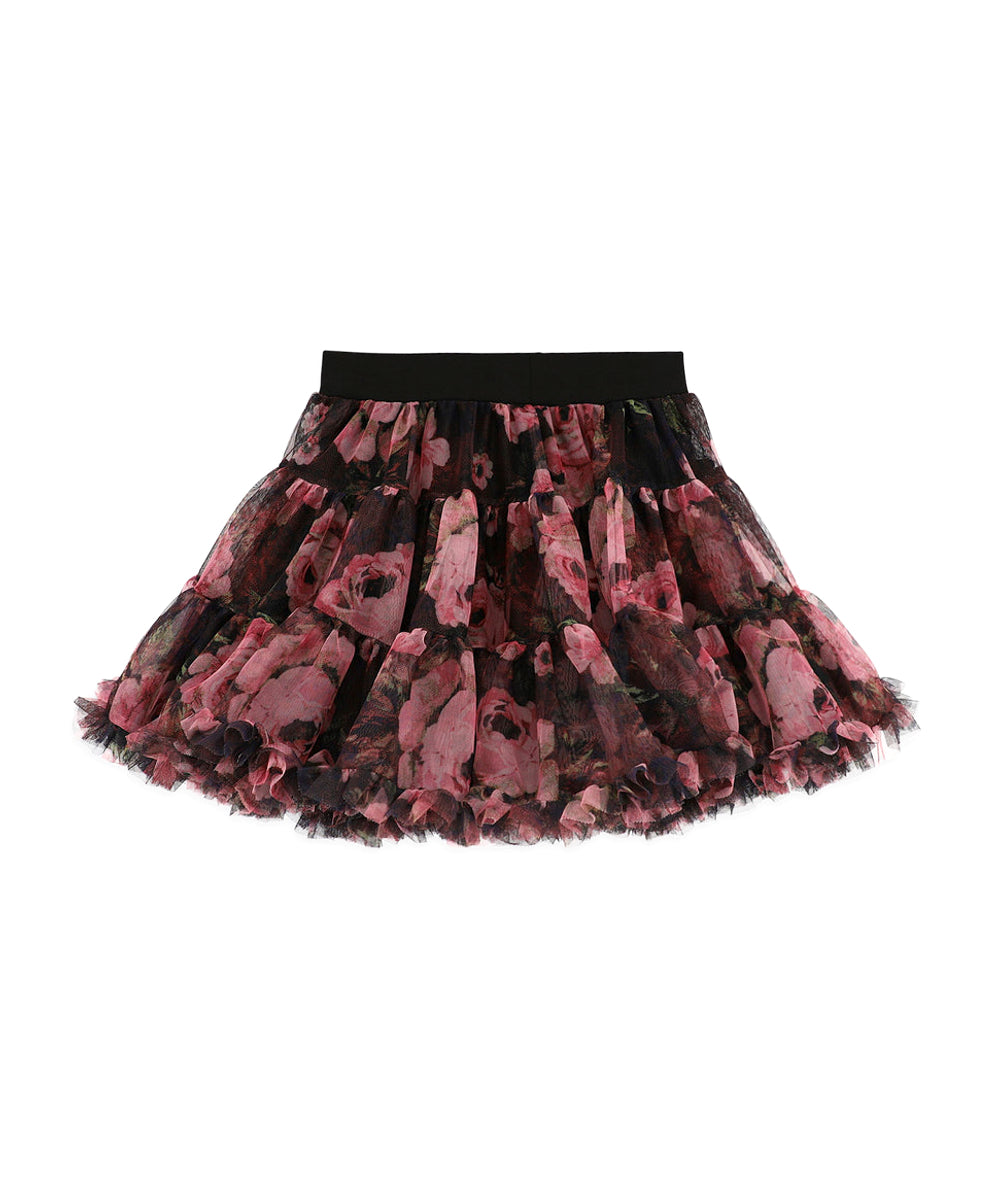 Angel's Face Gonna Nera Floreale per Bambine (retro)