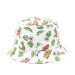 Moschino Kids Cappello Bianco con Fantasia Hawaii All-Over per Neonati