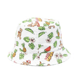 Moschino Kids Cappello Bianco con Fantasia Hawaii All-Over per Neonati