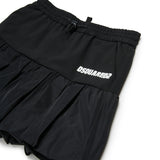 Dsquared2 Kids Gonna Plisettata Nera con Dettaglio Scritta Logo a Contrasto per Bambine