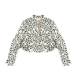 Elisabetta Franchi La Mia Bambina Giacca in Jeans Animalier Avorio/Nero per Bambine