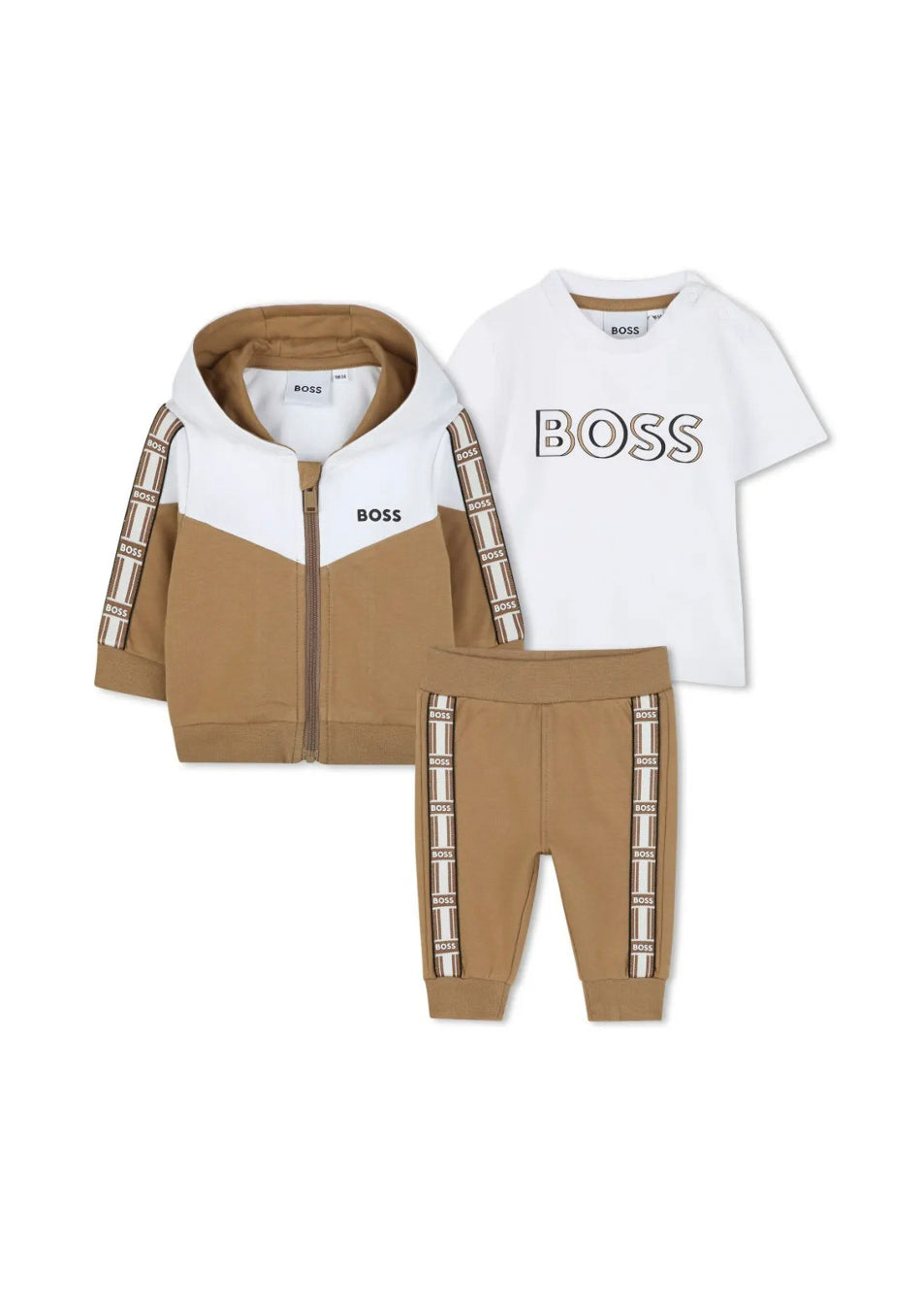 Boss Kids Felpa con Pantaloni Biscotto con T-shirt per Neonati