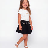 Elisabetta Franchi La Mia Bambina Ivory T-Shirt with Logo for Newborns